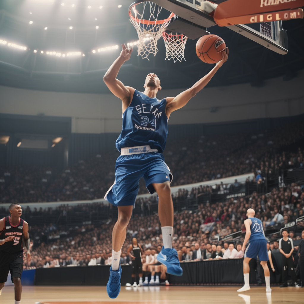 White vintage SUV on dirt road through redwoods
