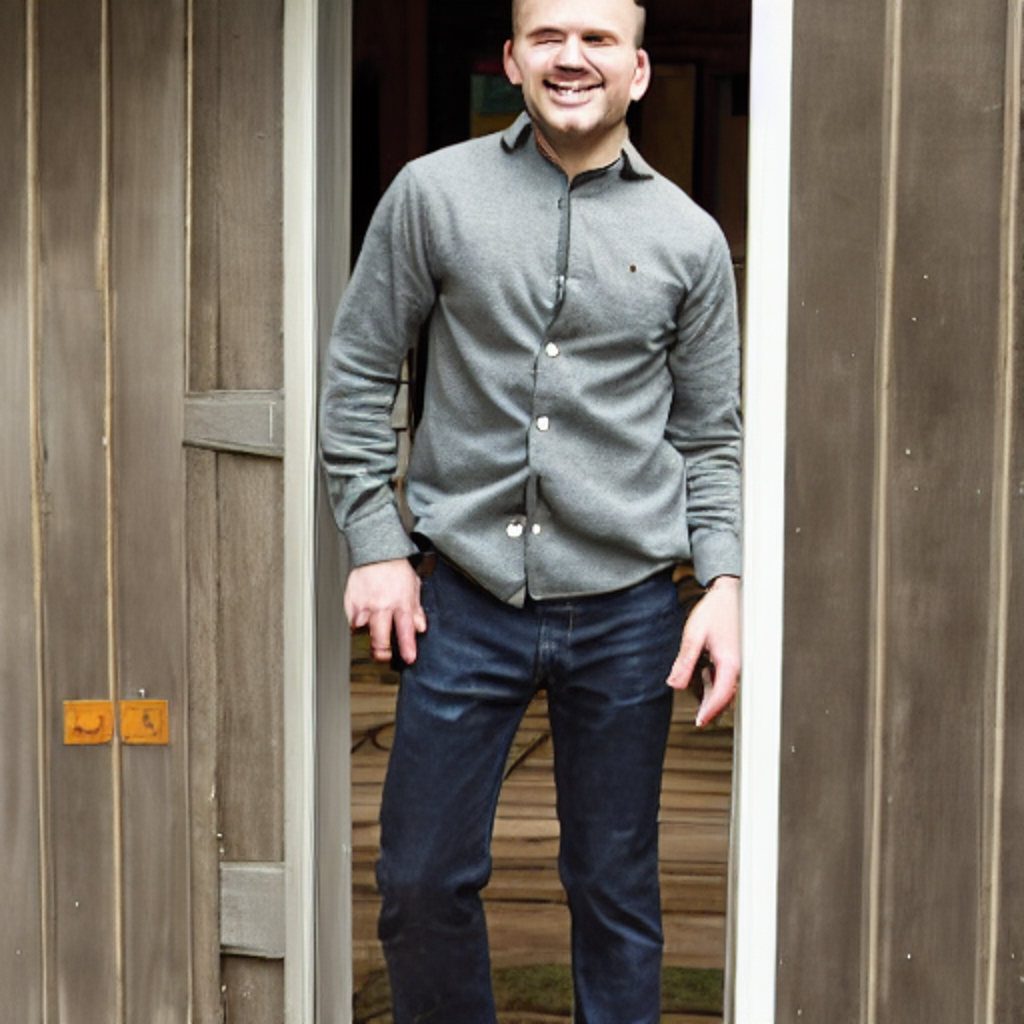 White vintage SUV on dirt road through redwoods